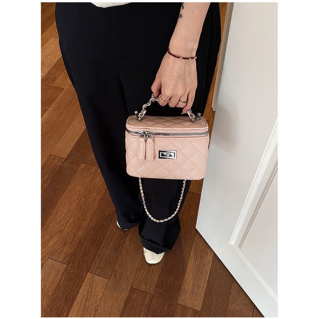 Crossbody Bag Women PU Quilted Chain Strap Daily Commute