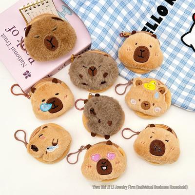 Cute Capybara Coin Purse & Earphone Storage Bag - Cartoon Plush Guinea Pig Pendant