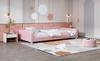 Letto per Bambini Letto Imbottito 90*200cm, Divano Letto Struttura Letto Tessuto Teddy Multifunzionale Letto Morbido con Schienale e Braccioli Letto per Giovani Letto per Ospiti Rosa