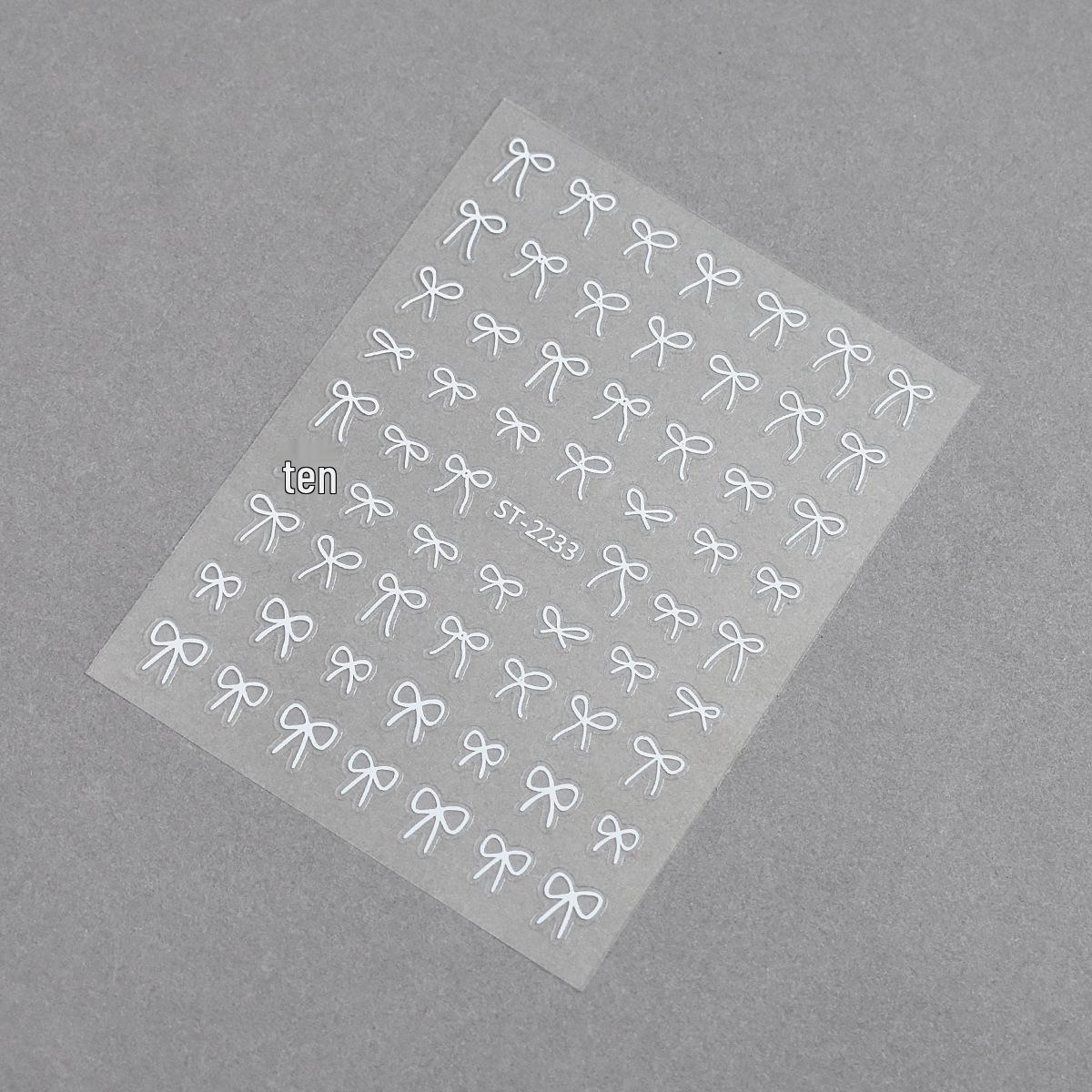 

3D Bowknot Nail Stickers: Black, White, Gold, Silver & Red Self-Adhesive Decals