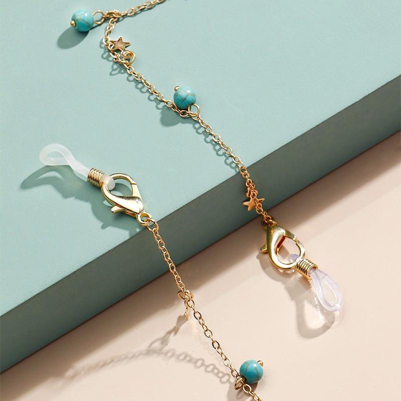 Fashion Turquoise Accessories, Non-slip Multi-purpose Chain, Mask Chain, Personalized Star Pendant, Glasses Chain.