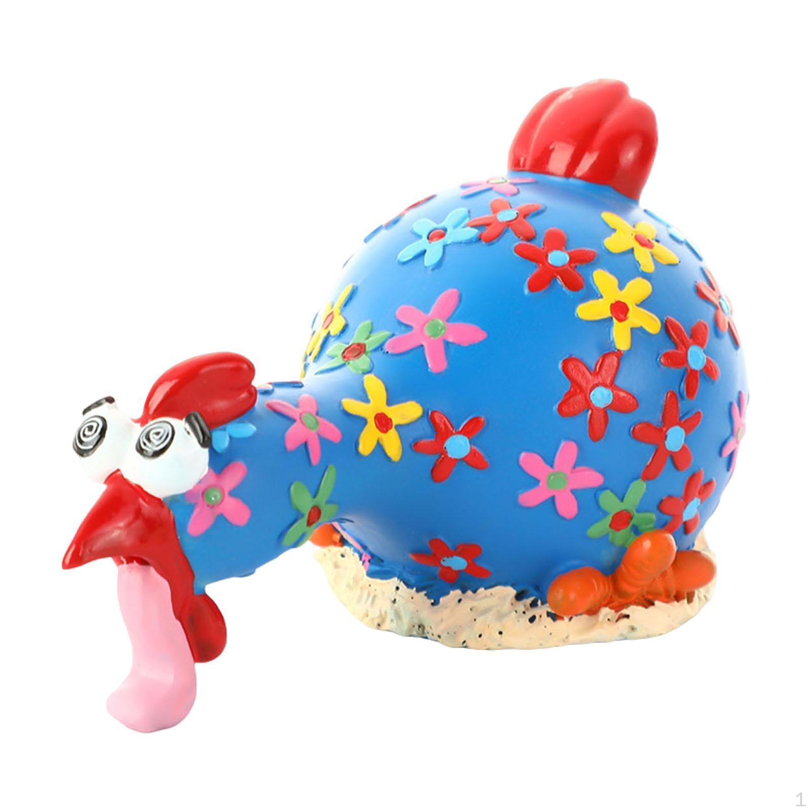 Charming Chicken Figurines for Home And Garden Decor синий