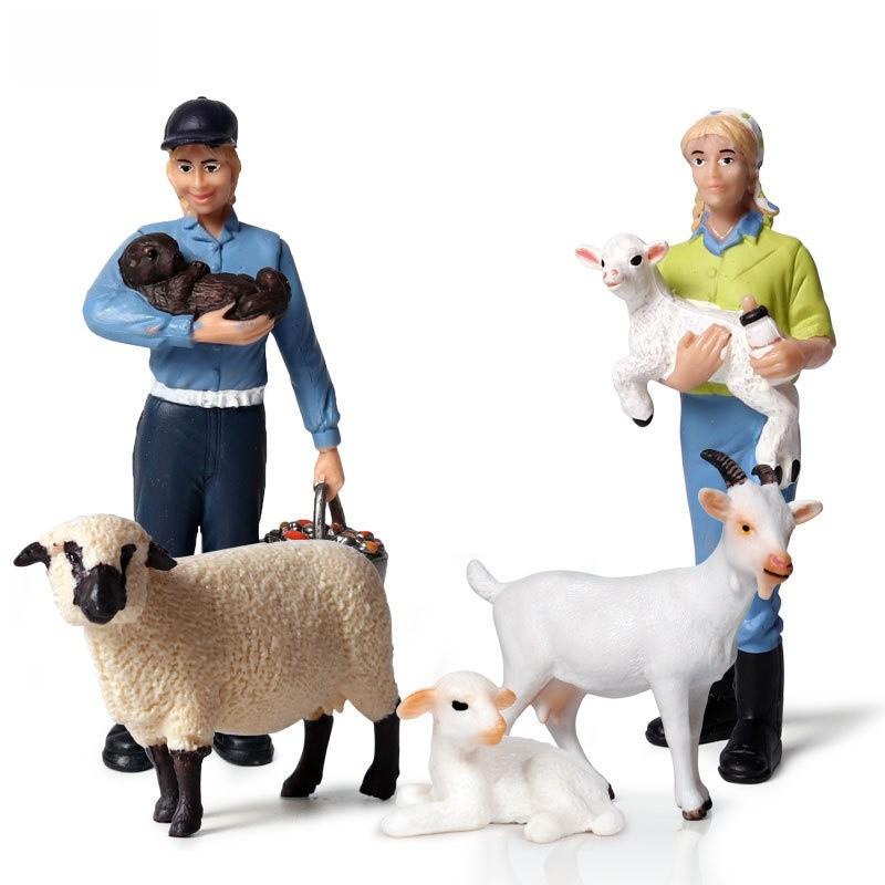 Realistic Farm And Ranch Plastic Figurine Set Detailed Farmer Models