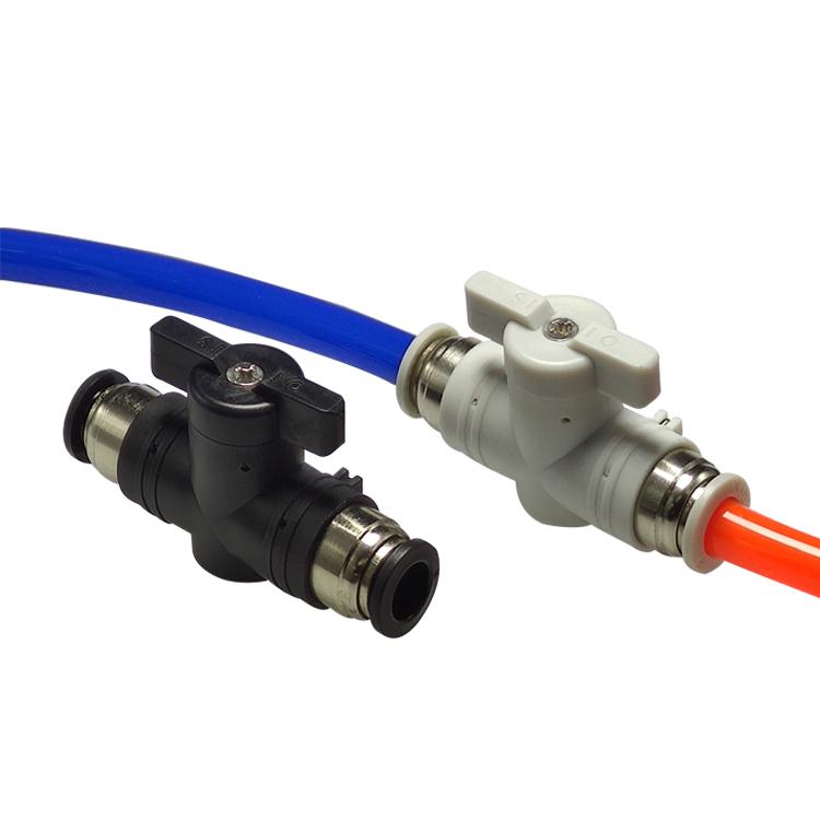 8mm Pneumatic Hand-Turned Ball Valve BUC-08 for Air Tube Quick Push-in Fitting