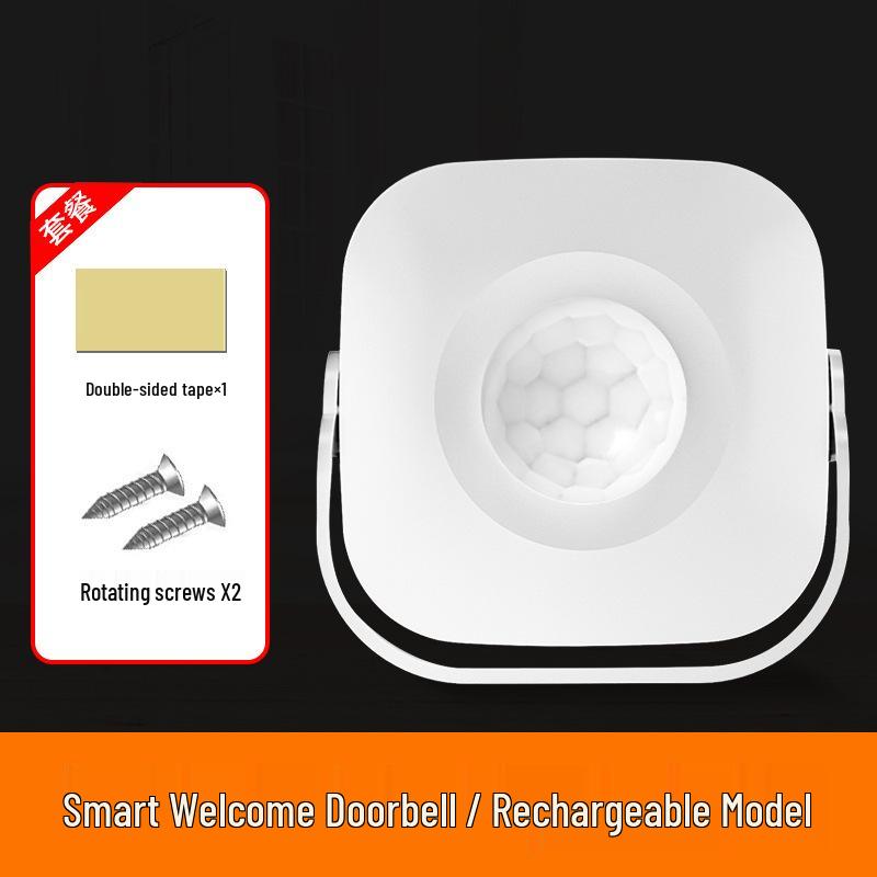 Rechargeable Sensor Doorbell with Voice Welcome and Ding Dong Alert for Store Entry