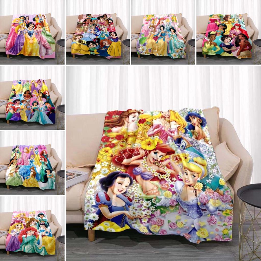 A Variety of Disney Princess Cartoon Blankets, Suitable for All Seasons, for Children and Adults, A Luxurious Gift Choice.