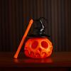 Felinar Portabil din Plastic în Formă de Dovleac Lumină de Halloween Dovleac Luminos cu Baterii Dovleac Luminat cu Pălărie de Vrăjitoare pentru Exterior Interior Casă Bântuită