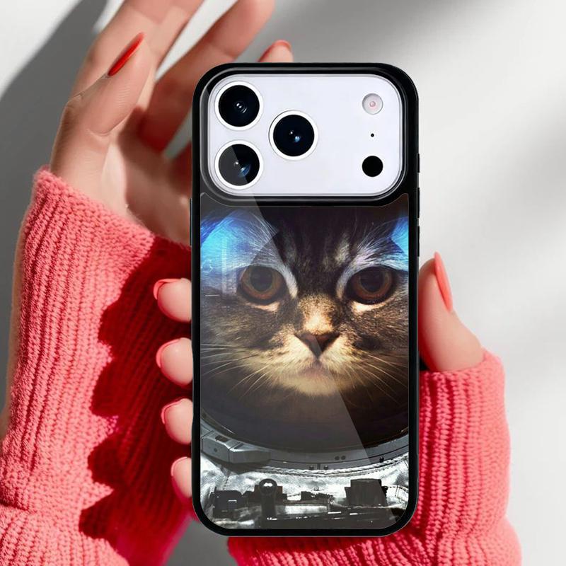 Coque de téléphone Space Kitty Cat Adventures pour iPhone 17 Air 16e 15 14 13 Pro Max Coque Arrière pour 12 11 Pro Coque