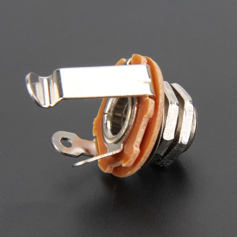 6.35mm Mono Input Jack 2-Conductor 1/4 Inch Guitar Plug Socket Noise Reduction Guitar Parts Accessories for Electric Guitar Bass