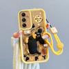KEYSION Shockproof Case for Samsung S25 FE 5G with Lanyard Soft Silicone Cute 3D Cartoon Doll Phone Back Cover for Galaxy S25 FE