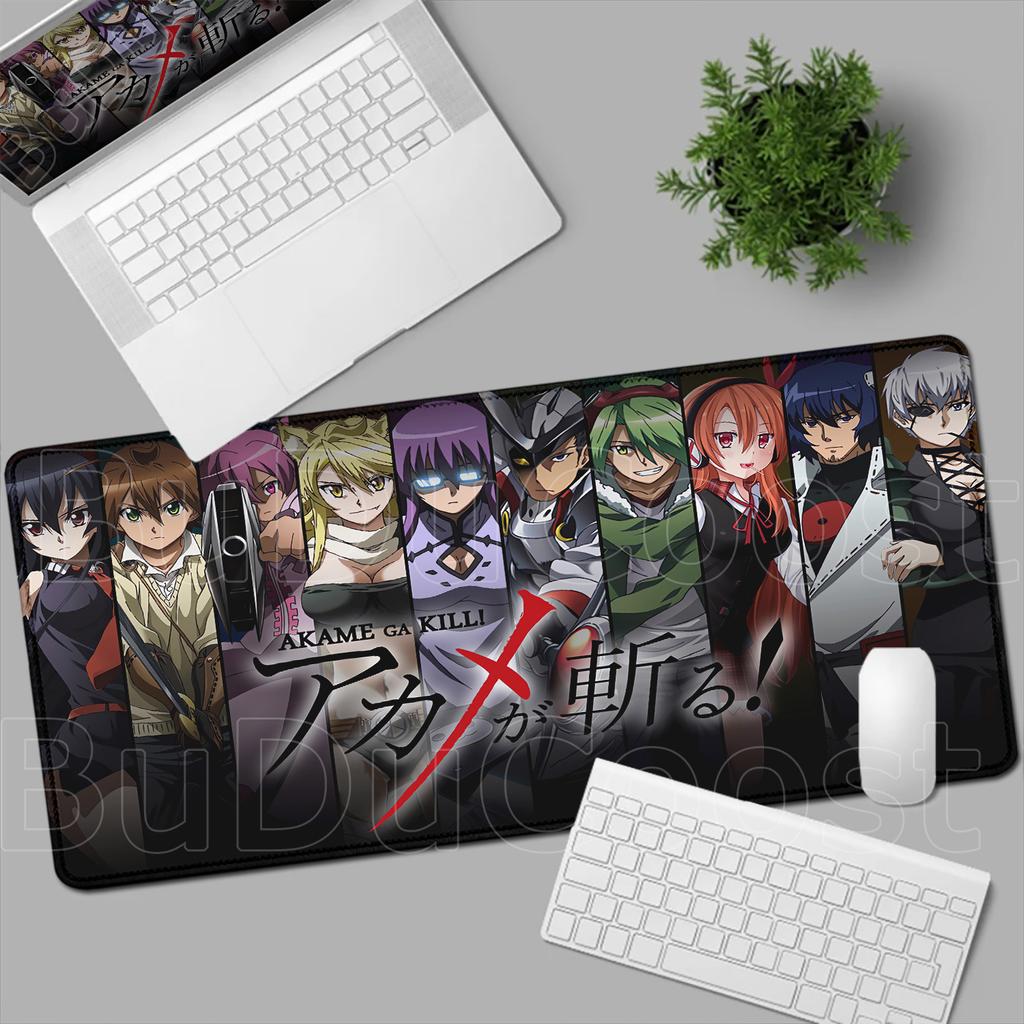 Anime Akame Ga Kill Mouse Pad Natural Rubber Big xmm Esports Keyboard Pad NonSlip Desktop Setup Edge Lock Desk Mat Gift