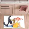 Pippi Flannel Kitchen Floor Mat Absorbent Non-Slip Soft Standing Mat Washable Comfortable Kitchen Rug for Home Sink Laundry