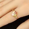 Nidin High Quality Multicolored Crystal Zircon Glossy Rings For Women Wedding Party Copper Fashion Light Luxury Jewelry Gifts