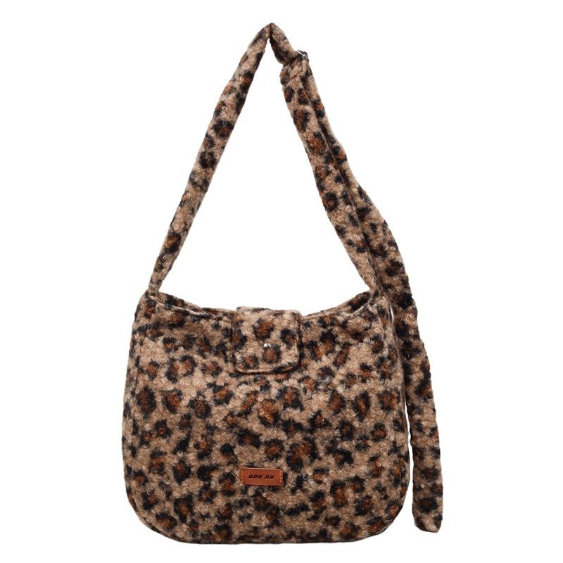 Fashionable lazy style autumn and winter new leopard print high-value crossbody bag high-end high-capacity Korean casual shoulder bag