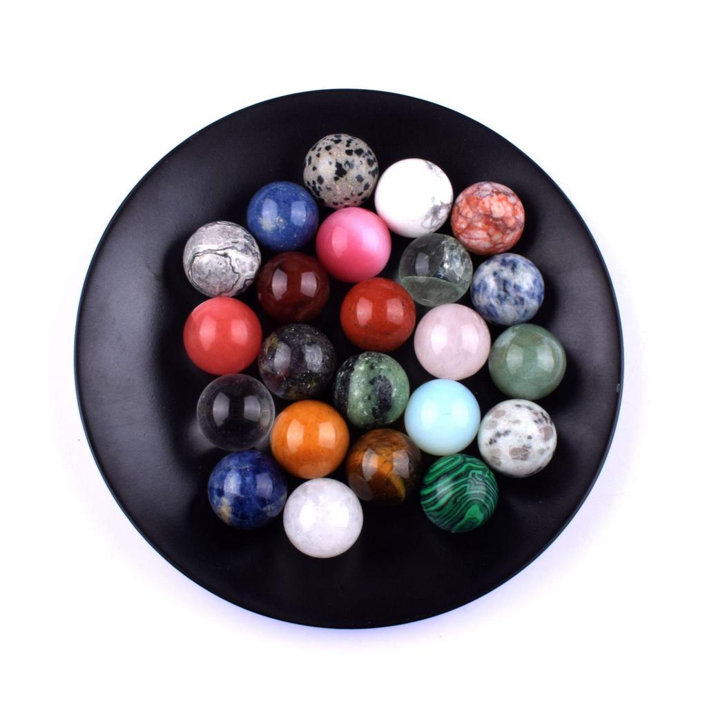 White Crystal Agate Round Ball 20mm: Non-Porous Natural Stone for DIY Fluorite Craft Ornaments