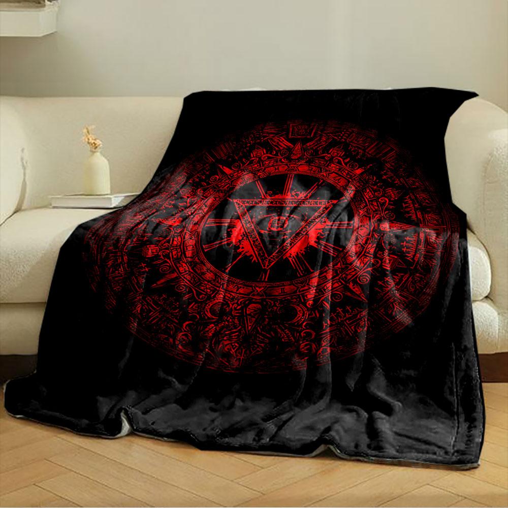 Mystical Red Symbol Blanket for all seasons blanket lunch break throw gift