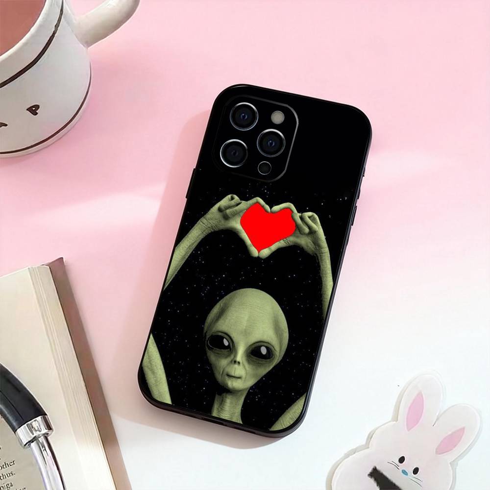 Funny Space UFO Alien Thing  Phone Case Silicone Soft For IPhone 17,16,15,14,13,12,11,XS,Plus Pro Max
