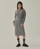 Covernat Woman Layered Long Knit Dress Melange Gray
