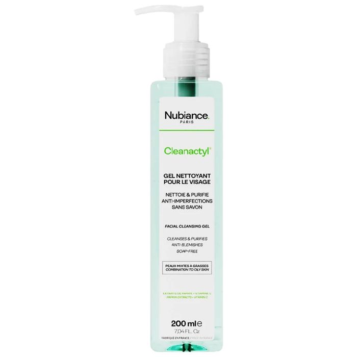 Gel nettoyant - NUBIANCE - Cleanactyl - 200 ml - Peaux mixtes à grasses - Anti-imperfections