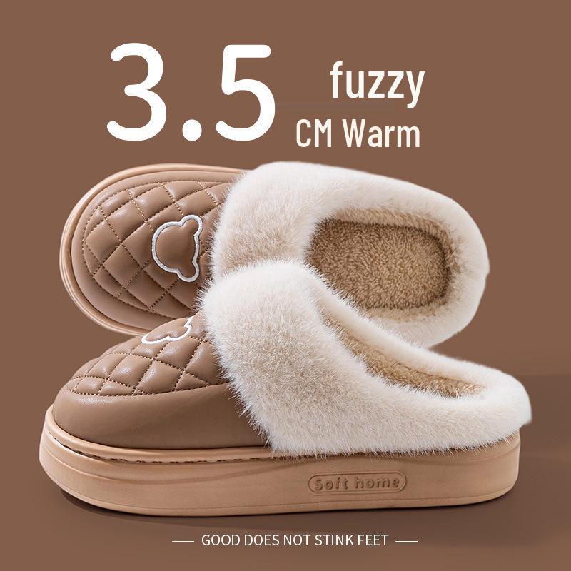 2025 New Waterproof Cotton Slippers for Men & Women - Cozy, Non-slip, Thick Sole, Closed Toe for Indoor/Outdoor Use