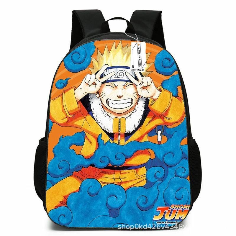 Naruto Peripheral Schoolbag Naruto Sasuke European and American Elementary and Middle School Students Backpack Cartoon Animation Computer Bag