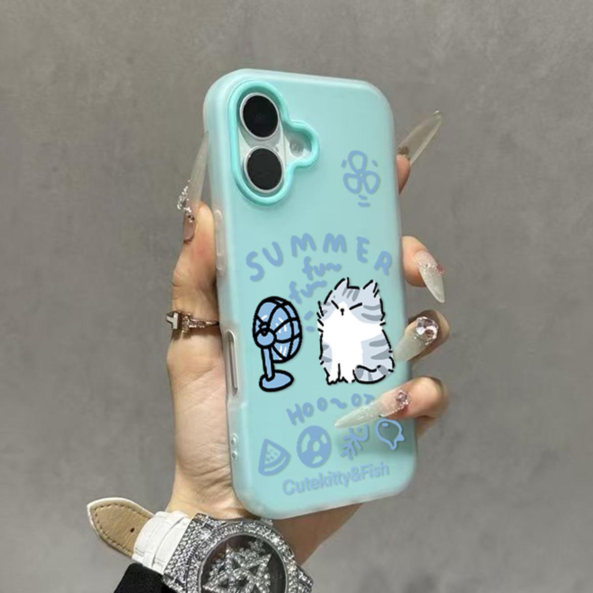 

Jelly 2-in-1 Solid Color Frameless Lanyard for Apple Mobile Phone Protective Case 16promax Mobile Phone Protective Case Trend For iphone 17PROMAX