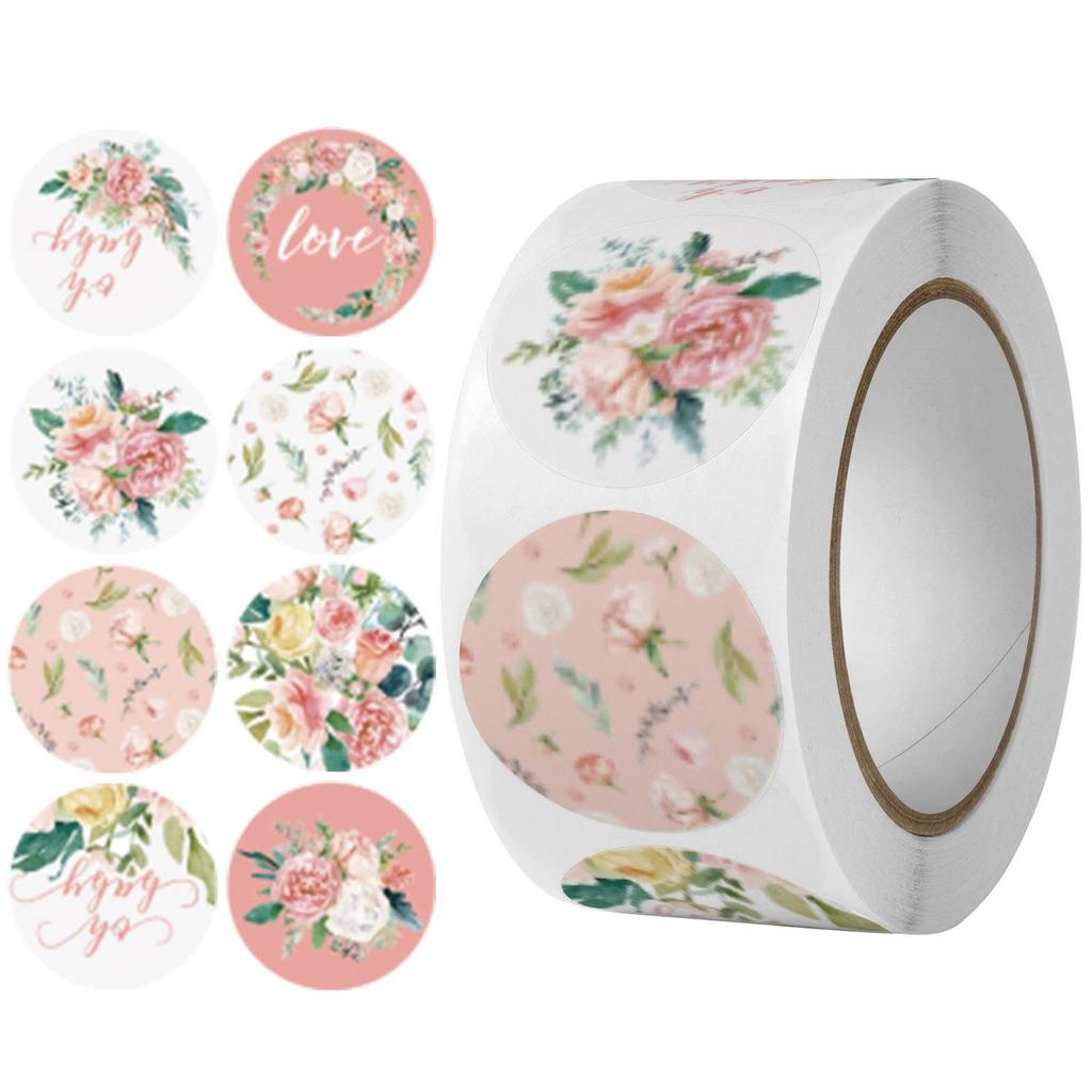 500 Self-Adhesive Thank You, Dessert, Cake, & Baking Stickers - Cartoon & Floral Styles for Children & Wedding Rewards