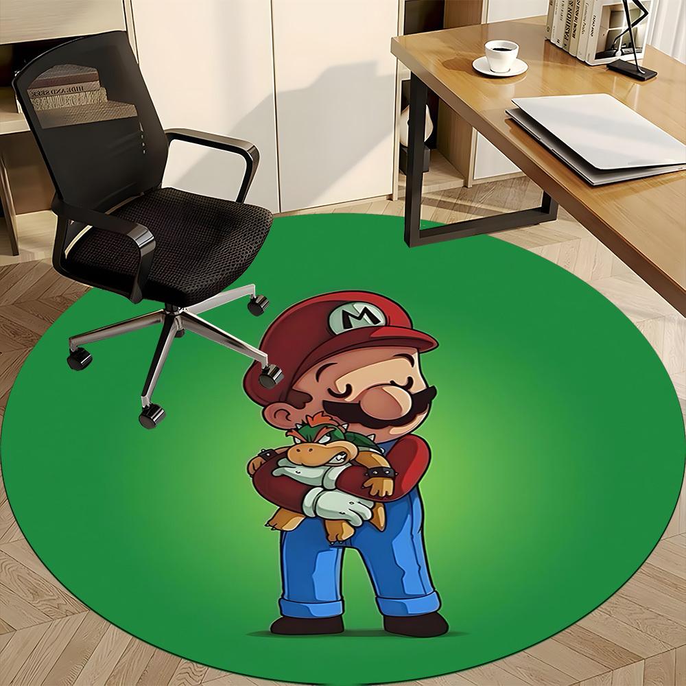 1pc Mario Office Round Area Rug, Under Office Chairs Bedroom Living Room Home Decor A1022302