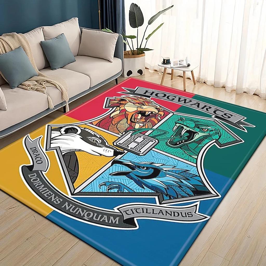 3D H-Hogwarts Magic Sign Gift Rug Carpet for Living Room Bedroom Home Decor,kids Play Non-slip for Sofa Doormat