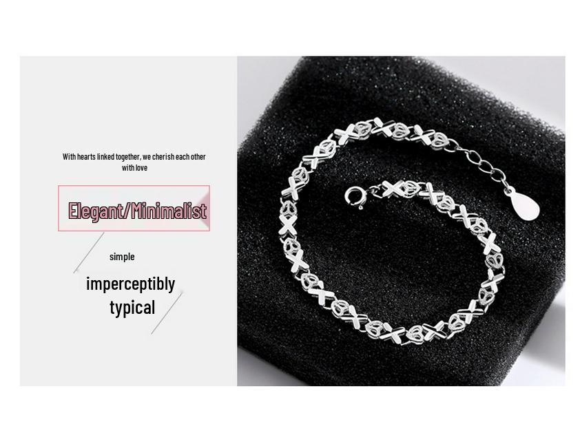 Korean Style Sterling Silver Crystal Beaded Bracelet for Women - Simple, Personalized Gift for Girlfriend or Bestie