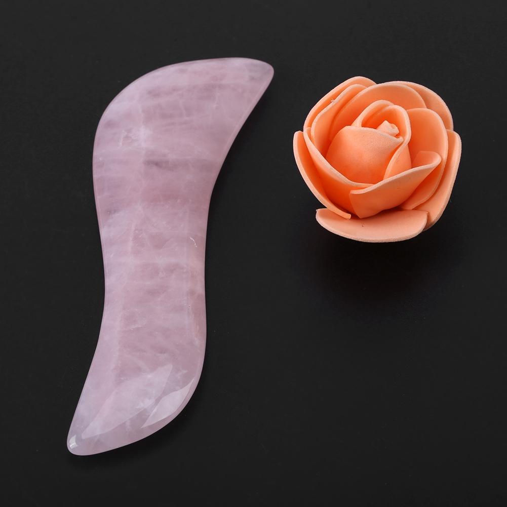 1pc Natural Rose Quartz Crystal Massage Wands Stone Face Massaging Tool Smooth 115mm 4.5in