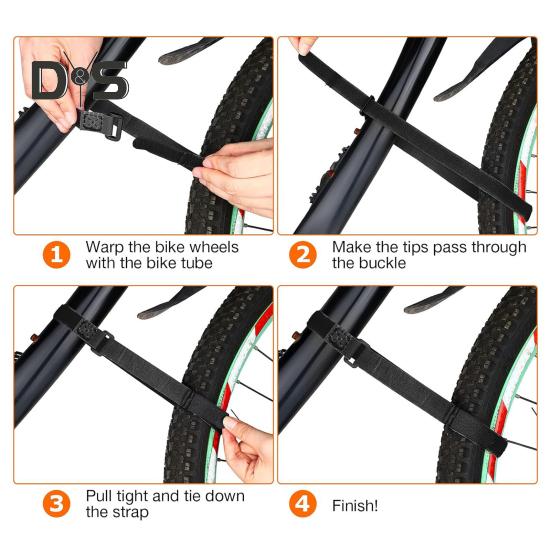 10 ks popruhů na kola jízdních kol Nastavitelné popruhy na zajištění kol jízdních kol se sponou Snadno použitelné popruhy na stabilizaci kol pro přepravu jízdních kol