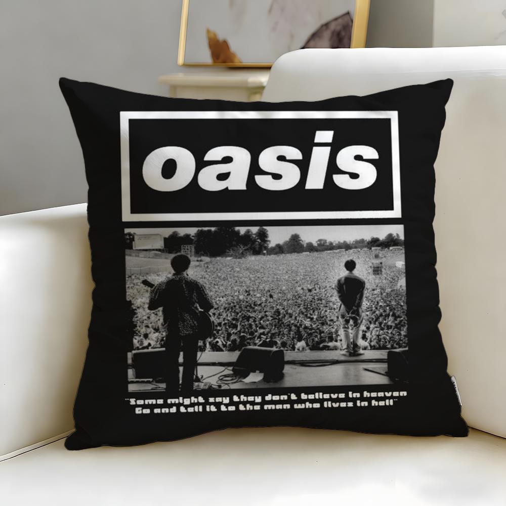 classic band Oasis Cushion Cover Soft  EasyWash Pillow Case  Versatile for Couch Bed Travel and Office