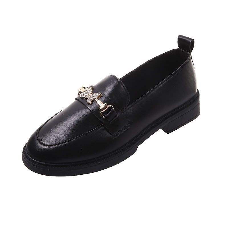 Women's Small Leather Shoes Women's British Style Women's Shoes Small Fragrant Style Soft Sole One Pedal Spring and Autumn Students