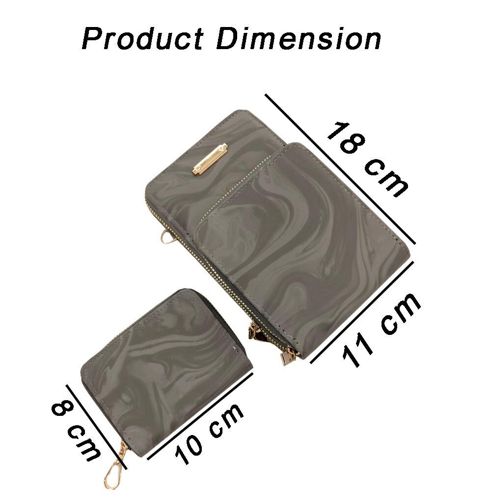 RSINC Damen Handy Umhängetasche 2 Fächer 3 Taschen & 4 Kartenfächer Dunkelgrau JL156682002262