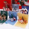 6 Stück/Set Briefumschlag Falten Frohe Weihnachten Karten Postkarte Segen Weihnachten Pop-Up Karten Handschrift Weihnachtsbaum