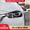 Για MAZDA CX-3 2016-2025 Αυτοκίνητο Φανάρι Διαφανές TPU Προστατευτικό Κάλυμμα Φιλμ Μπροστινό Φως Αλλαγή Χρώματος Αυτοκόλλητο
