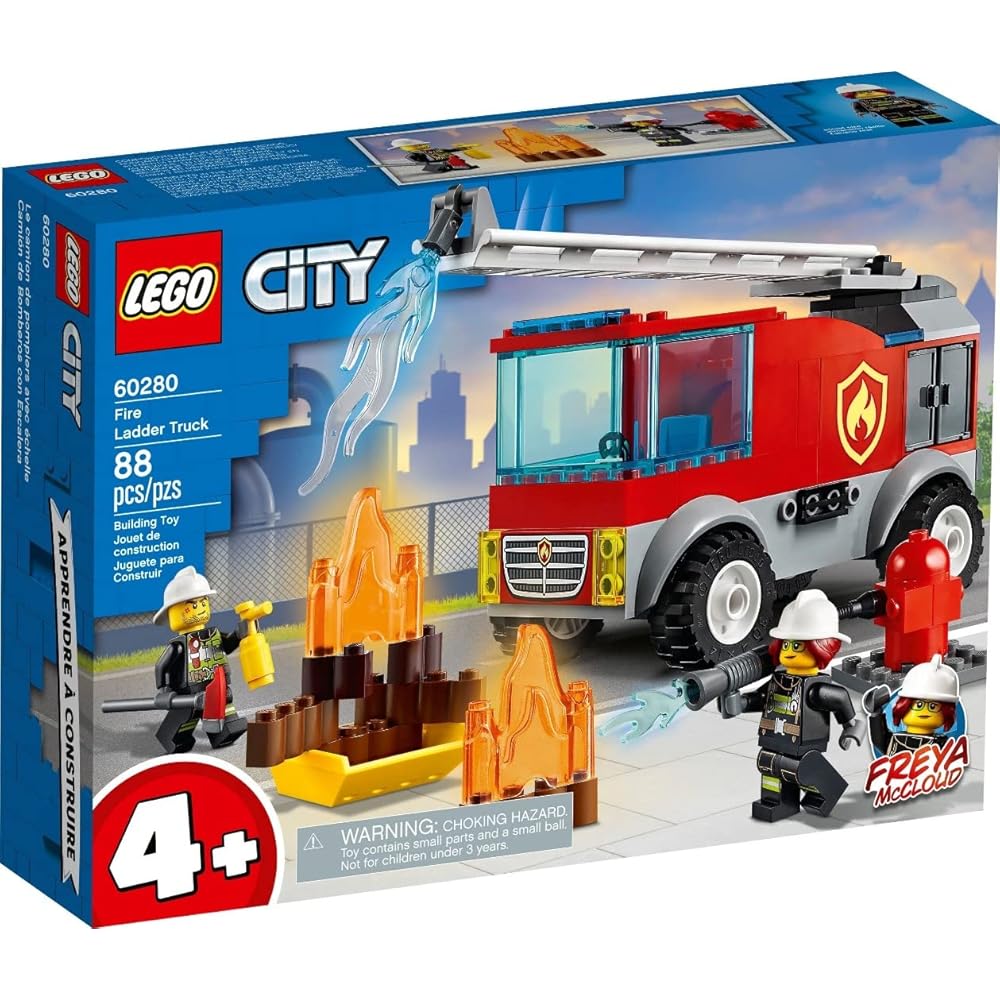 LEGO City Fire Ladder Truck 60280 Toy Building Blocks for Boys and Girls Ages 4 and Up