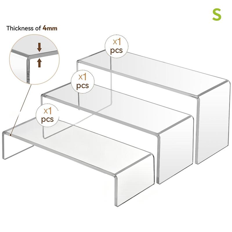 

3-Piece Acrylic Transparent Display Rack, U-Shaped Lightweight Bracket, Shop Window Counter Cosmetic Rack Transparent S