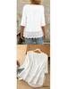 French Forest Style Hollow Embroidery Lace Casual Women's Short Shirt