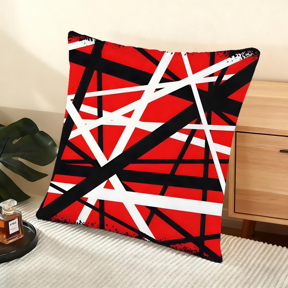 V-Van H-Halen Rock Cushion Cover Soft Short Plush Pillow Cover Smooth Cozy Texture Aesthetic Cushion Case Home Decor