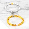 2Pcs/Set Couple Magnet Heart Shape Pendant Bracelets 6MM Malachite Tiger Eye Bangles Love Relationship Pulsera Jewelry Gift New