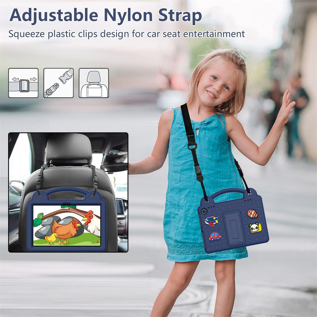 For Amazon Fire HD 8 (2024) Case Kids Cartoon Patterns Hand Grip Kickstand Tablet EVA Cover
