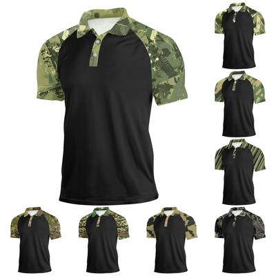 Men's Summer T-shirt Camouflage Printed Short Sleeved Shirt