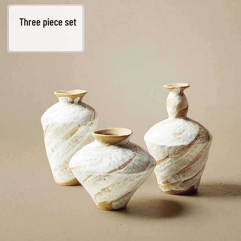 Jingdezhen Wabi-Sabi Keramikvase für Trockenblumen - Retro-Stil für Wohnzimmer oder Esstisch