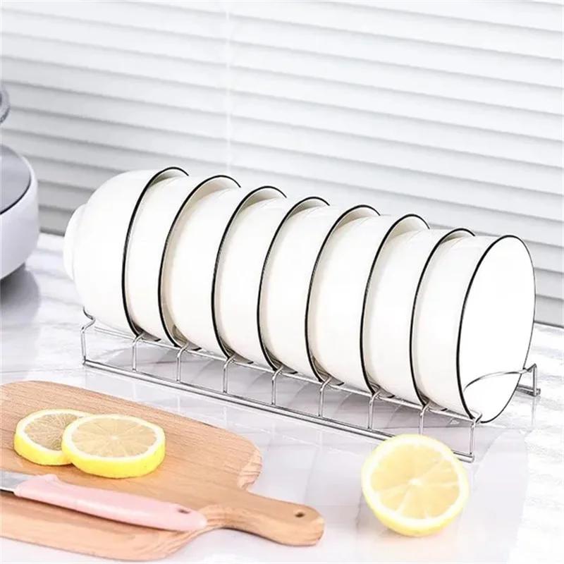 Stainless Steel Kitchen Organizer Dish Rack Household Kitchen Drainage Rack Cooking Dish Pan Cover Stand Kitchen Accessories