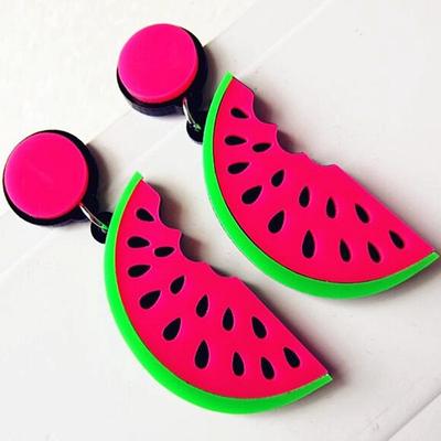 Fashion Women Earrings Summer Acrylic Fruit Watermelon Big Long Earrings Party Club Jewelry