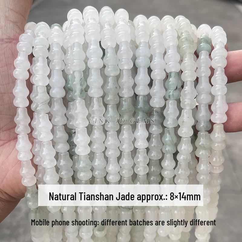 8/10mm Natural Tianshan Jade Old Shape Beads - Ice Jade Stone Apple Beads for DIY Jewelry