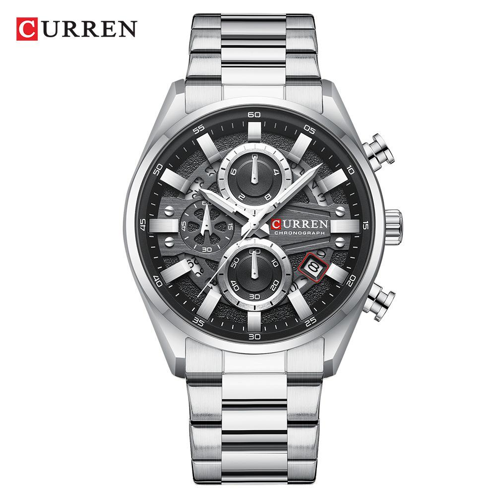 CURREN 8495 Men s Waterproof Quartz Wristwatch with Calendar and Steel Strap