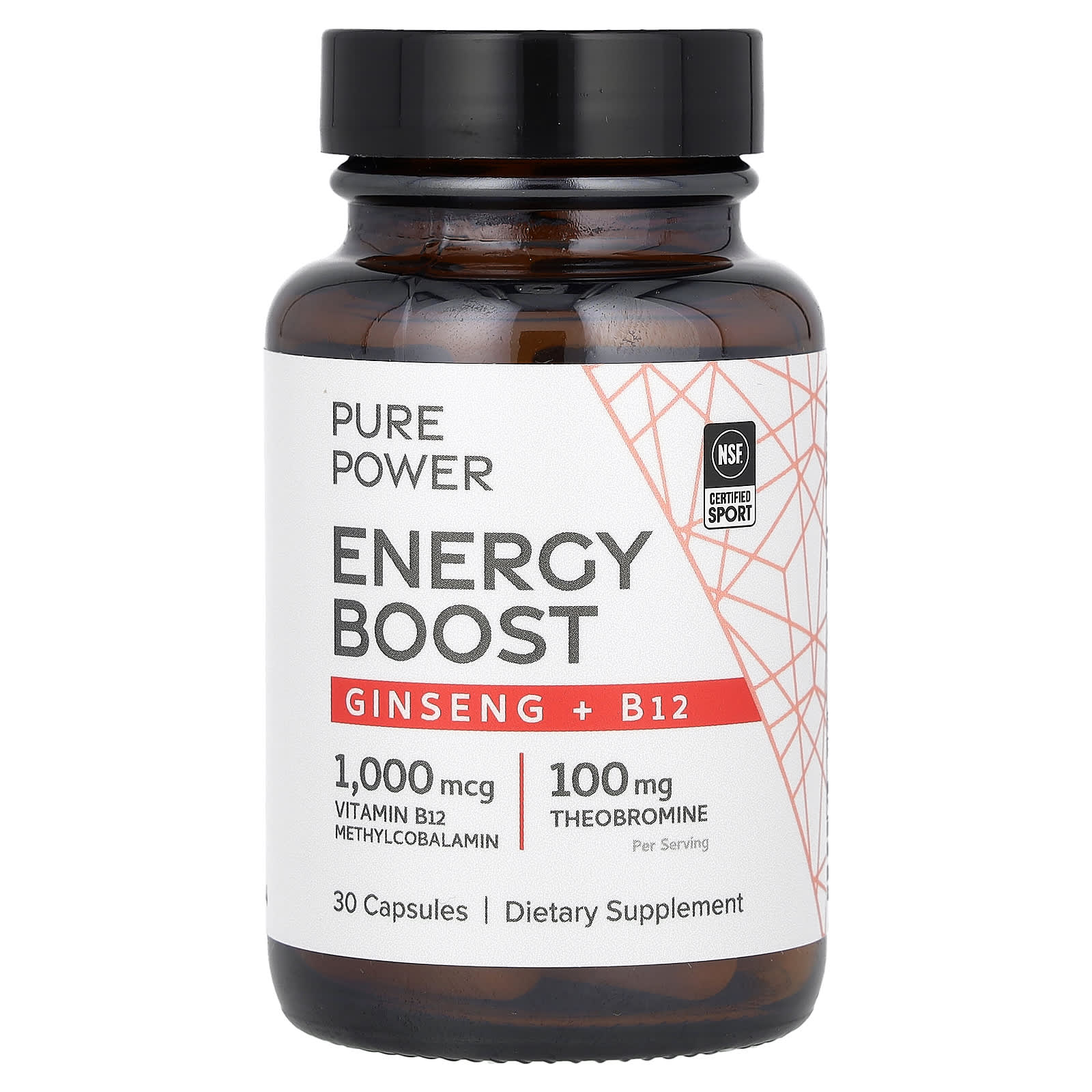 

Dr. Mercola, Pure Power, Energy Booster, Ginseng + B12, 30 Capsules